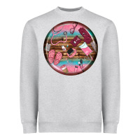 Heather Grey nurse round earrings Heavyweight Sweatshirt - BundleAndBundleShop