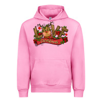 Fuchsia Pink love christmas reindeer Urban Hoodie - CowGirlArtShop