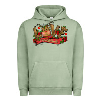 Pigment Oil Green love christmas reindeer Urban Hoodie - CowGirlArtShop
