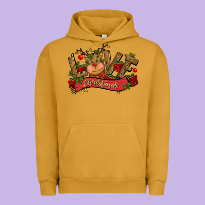 Love Christmas Reindeer Urban Hoodie Designed By Cowgirlartshop