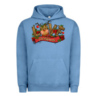 Pigment Pebble Blue love christmas reindeer Urban Hoodie - CowGirlArtShop