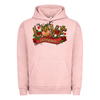 Pigment Salmon love christmas reindeer Urban Hoodie - CowGirlArtShop