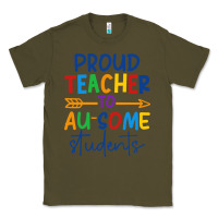 Army Green Proud teacher to au-some students Classic Tee - CowhideDigitalArt