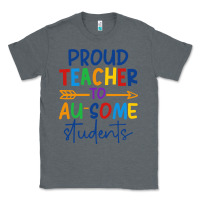 Charcoal Heather Proud teacher to au-some students Classic Tee - CowhideDigitalArt