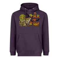 Plum Trick Or Treat With Frog Heavyweight Hoodie - LillyAllenDesigns