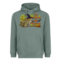 Sage Trick Or Treat With Frog Heavyweight Hoodie - LillyAllenDesigns