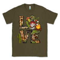 Army Green love camping gnome Classic Tee - BarkalooDesign