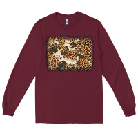 Burgundy distressed leopard cowhide background Long Sleeve Tee - Jasminsmagicworld