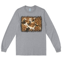 Heather Grey distressed leopard cowhide background Long Sleeve Tee - Jasminsmagicworld