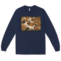 Navy distressed leopard cowhide background Long Sleeve Tee - Jasminsmagicworld