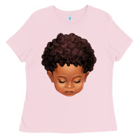 Bubblegum Pink cute afro boy Ladies Tee - texasbilliewilder