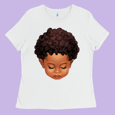 Cute Afro Boy Ladies Tee Designed By Texasbilliewilder