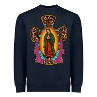 Navy our lady of guadalupe cross Heavyweight Sweatshirt - JahusDesignShop