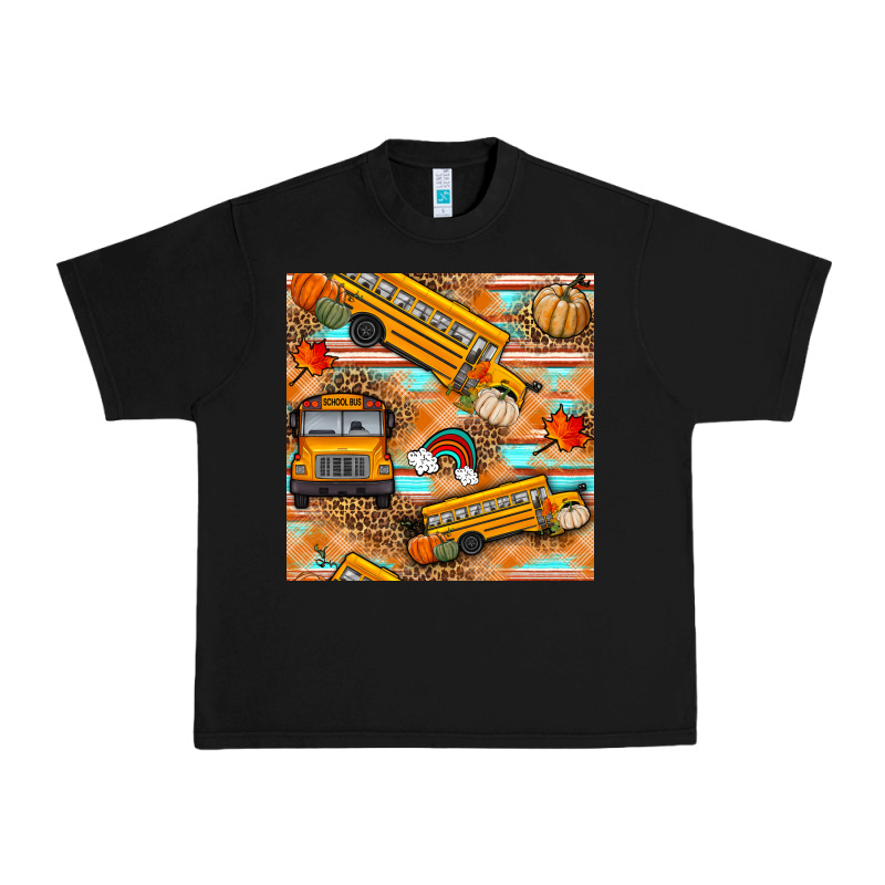 Fall School Bus Seamless Pattern Urban Heavy Tee by BundleAndBundleShop | Teevron