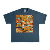 Midnight Navy fall school bus seamless pattern Urban Heavy Tee - BundleAndBundleShop