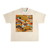 Sandshell fall school bus seamless pattern Urban Heavy Tee - BundleAndBundleShop