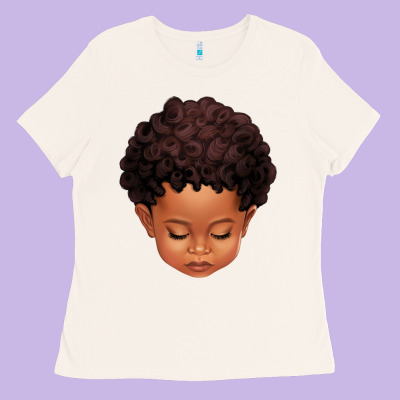 Cute Afro Boy Ladies Tee Designed By Texasbilliewilder