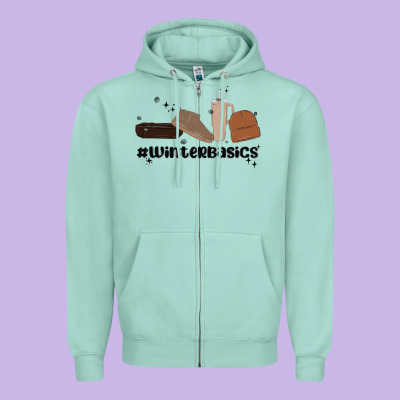 Winter Basics Stanley Zipper Hoodie Designed By Maliassmallbusiness
