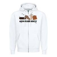 White winter basics stanley Zipper Hoodie - MaliasSmallBusiness