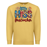 Antique Gold little miss firecracker 4th of july Premium Sweatshirt - Artiststas