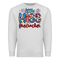 Dove Grey little miss firecracker 4th of july Premium Sweatshirt - Artiststas