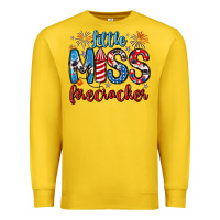 Little Miss Firecracker 4th Of July Premium Sweatshirt | Teevron
