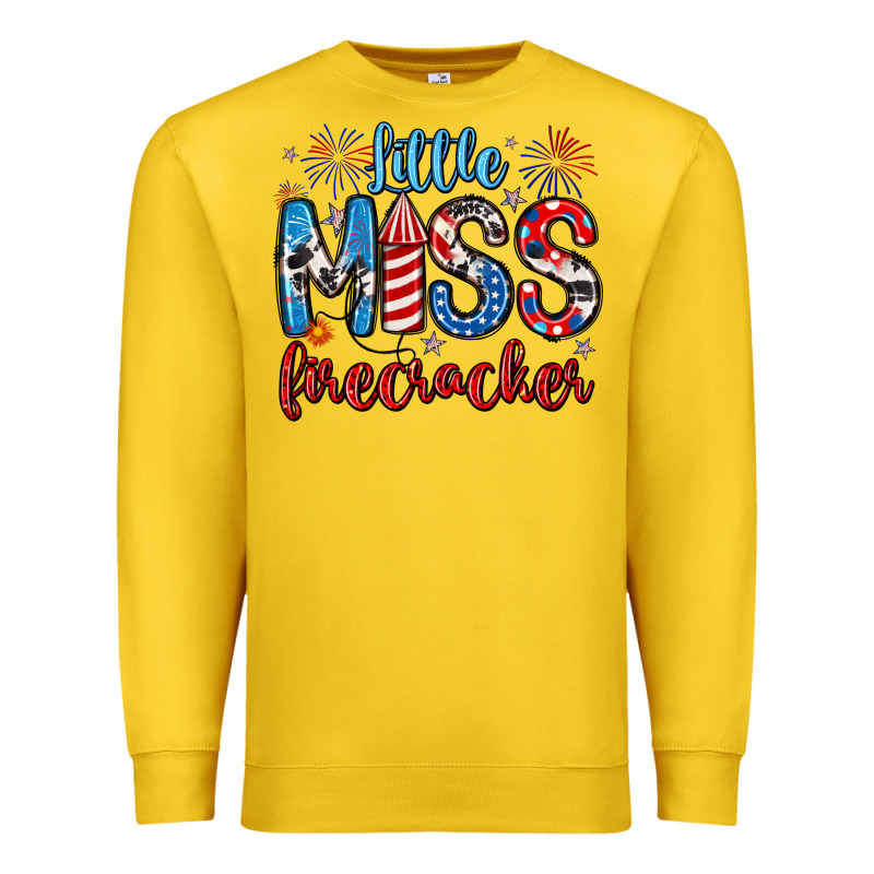 Little Miss Firecracker 4th Of July Premium Sweatshirt by Artiststas | Teevron