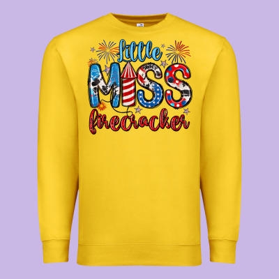Little Miss Firecracker 4th Of July Premium Sweatshirt Designed By Artiststas