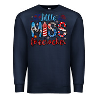 Navy little miss firecracker 4th of july Premium Sweatshirt - Artiststas
