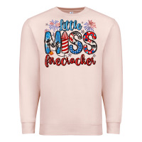 Pale Pink little miss firecracker 4th of july Premium Sweatshirt - Artiststas