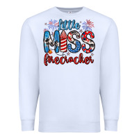 White little miss firecracker 4th of july Premium Sweatshirt - Artiststas