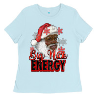 Baby Blue big nick energy afro santa Ladies Tee - RanaPortraitStore