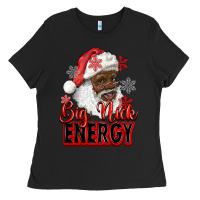 Black big nick energy afro santa Ladies Tee - RanaPortraitStore