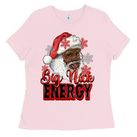 Bubblegum Pink big nick energy afro santa Ladies Tee - RanaPortraitStore