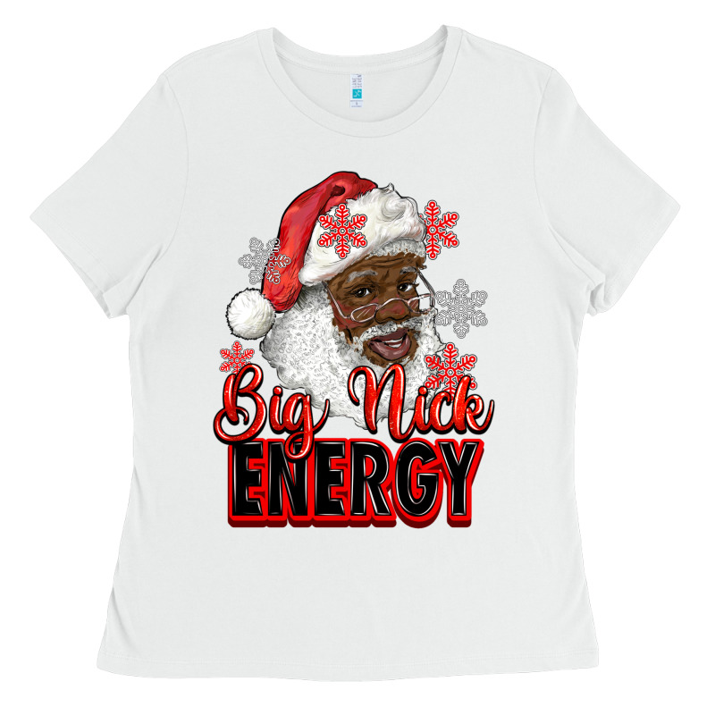 Big Nick Energy Afro Santa Ladies Tee by RanaPortraitStore | Teevron