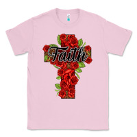 Bubblegum Pink faith floral cross Classic Tee - NancyCooperArtShop