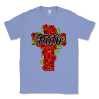 Colony Blue faith floral cross Classic Tee - NancyCooperArtShop