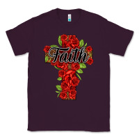 Plum faith floral cross Classic Tee - NancyCooperArtShop