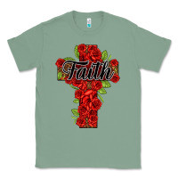 Sage faith floral cross Classic Tee - NancyCooperArtShop