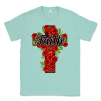 Seafoam faith floral cross Classic Tee - NancyCooperArtShop