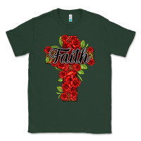 Sports Green faith floral cross Classic Tee - NancyCooperArtShop