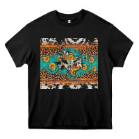 Black bull skull texas map sunflower leopard cowhide Heavy Core Tee - Artiststas