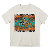 Cream bull skull texas map sunflower leopard cowhide Heavy Core Tee - Artiststas