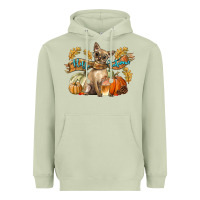 Matcha Hello Autumn With Chihuahua Dog Heavyweight Hoodie - LillyAllenDesigns