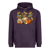 Plum Hello Autumn With Chihuahua Dog Heavyweight Hoodie - LillyAllenDesigns