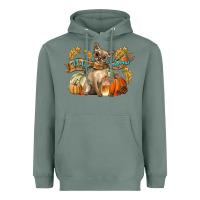 Sage Hello Autumn With Chihuahua Dog Heavyweight Hoodie - LillyAllenDesigns