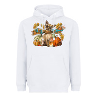 White Hello Autumn With Chihuahua Dog Heavyweight Hoodie - LillyAllenDesigns