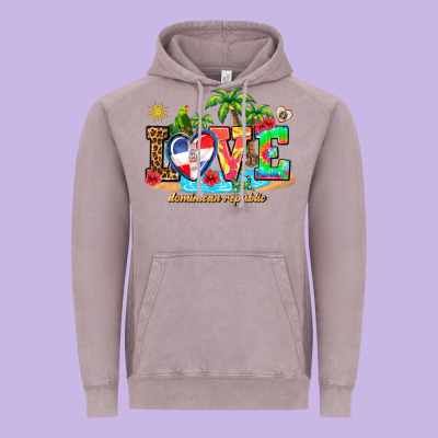 Love Dominican Republic Vintage Hoodie Designed By Adodesignshop