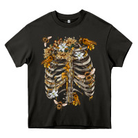 Asphalt Flower rib cage bees Heavy Core Tee - RanaPortraitStore
