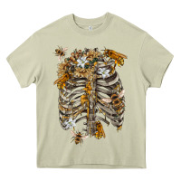 Mossy Flower rib cage bees Heavy Core Tee - RanaPortraitStore